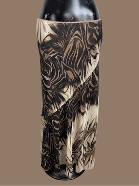 Vintage Metro Wear Women's Brown & Cream Printed Maxi Skirt